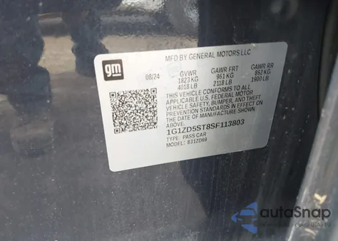 2025 Chevrolet Malibu Fwd 1Lt from USA, damaged, VIN 1G1ZD5ST8SF113803